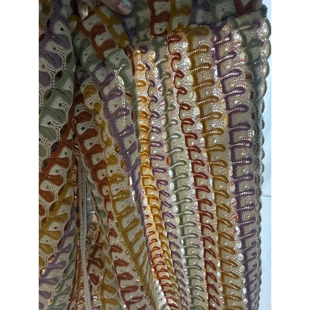 Cupshe L Crochet Knit Swim Cover Up Shorts Women's Multicolor Beach Boho NWT‎